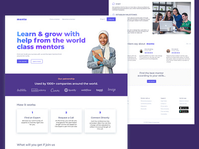 Mentorship Platform Landing Page clean design landing landing page mentor mentoring mentoring platform ui web web design website