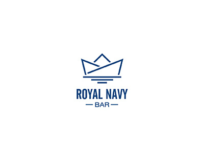 Royal Navy Bar bar crown logo logoflow navy paper boat royal