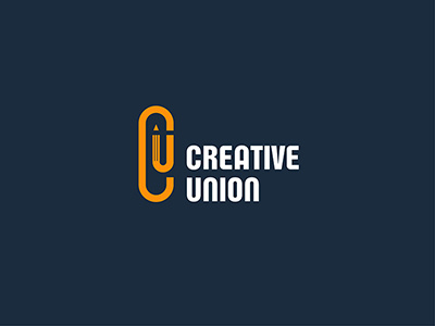 Creative Union agency creative logo logoflow paperclip pencil union