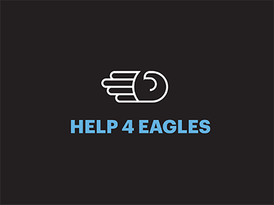 Help 4 Eagles eagle fingers four hand help logo logoflow wing