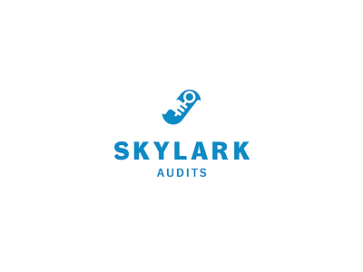 Skylark Audits audit. logoflow bird magnifying glass skylark