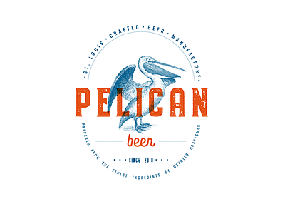 Pelican beer beer bird emblem logo oldstyle pelican retro st. louis vintage