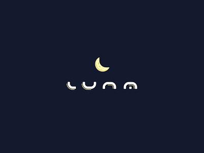 Luna custom typography logo logoflow luna moon simple