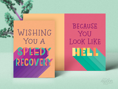 Speedy recovery 🤢 cheeky digital art funny greeting cards lettering