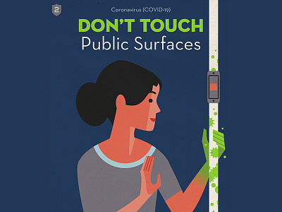 Don't Touch Public Surfaces australia coronavirus covid 19 covid19 design illustration poster russell russell tate