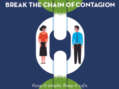 BREAK THE CHAIN OF CONTAGION illustration poster russell tate russelltate.com