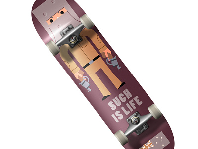 Ned Kelly's last ride australian character illustration ned kelly russell tate russelltate.com skateboard