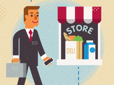 Smart phone - Shopping pick-up deli future illustration phone order russell tate russelltatedotcom shopping smart phone