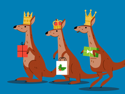 Christmas in Australia australia christmas kangaroos kings presents wise men
