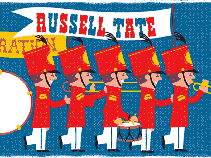 Marching Band [self promo] band banner illustration musicians russell tate russeltatedotcom sydney