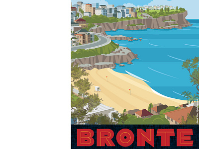 Bronte NSW. Australian travel poster