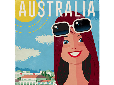 Bondi Beach NSW Travel Poster australia beach bondi bondi pavilion eastern suburb poster art print russelltate russelltatedotcom sydney