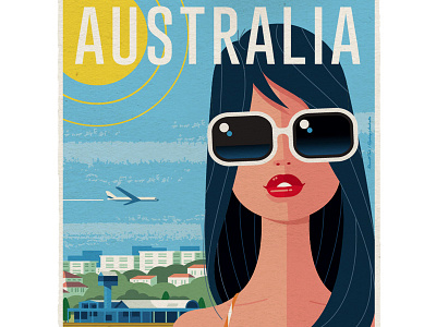 Maroubra art print beach maroubra russelltate russelltatedotcom sydney travel poster