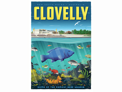 Clovelly Nsw Australia art artprints calicoandfelt closely illustration poster russelltate russelltatedotcom travelposter