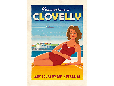 Summertime in Clovelly clovelly easternsuburbs poster retro russelltate summer summertime in clovelly sydney
