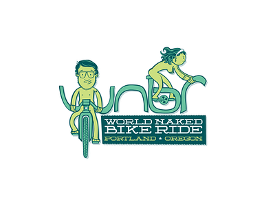 World Naked Bike Ride (WNBR) Logo design illustration logo vector
