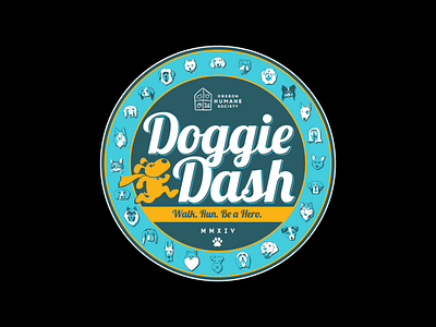 Oregon Humane Society Doggie Dash 2014 Logo design illustration logo