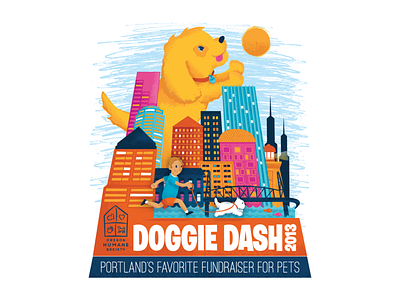 Oregon Humane Society Doggie Dash 2013 Logo design illustration logo