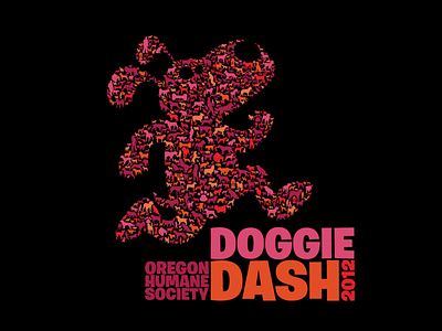 Oregon Humane Society Doggie Dash 2012 Logo design illustration logo