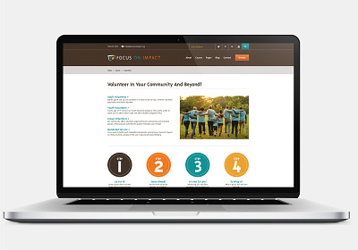 Focus On Impact Volunteer Page branding idenity web design