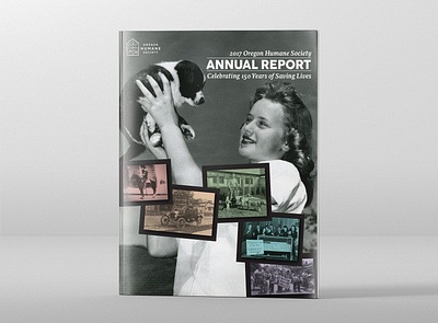 Oregon Humane Society 2017 Annual Report Cover design editorial design print design