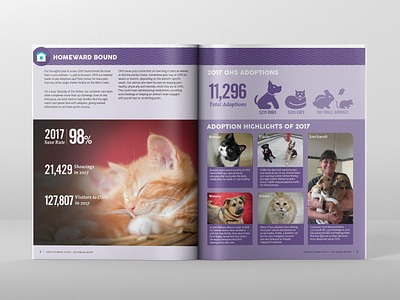 Oregon Humane Society 2017 Annual Report Spread 01 design editorial design print design