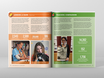 Oregon Humane Society 2017 Annual Report Spread 04 design editorial design graphic design magazine newsletter print design