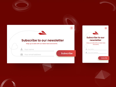 Subscribe to our newsletter design app branding design figma illustration newsletter popup subscribe ui user interface ux vector webdesign