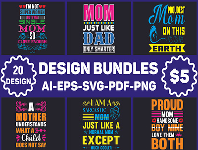 MOM svg t shirt design bundle poster