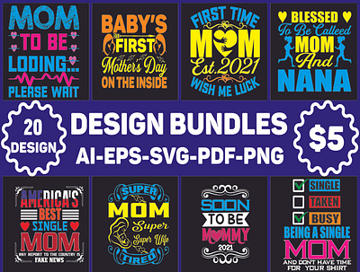 MOM svg t shirt design bundle poster