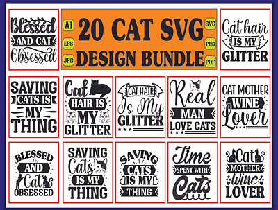 cat svg design bundle cat svg