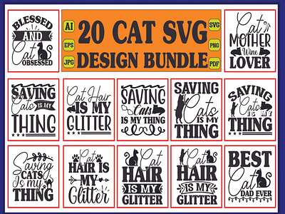 cat svg design bundle