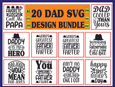 dad svg design bundle happy fathers day