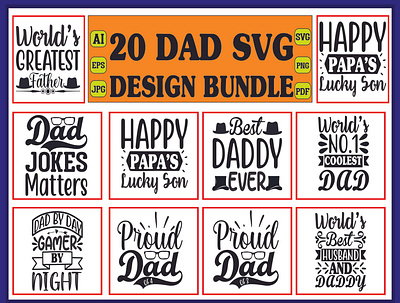 dad svg design bundle happy fathers day