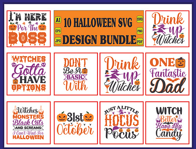 Halloween svg design bundle october