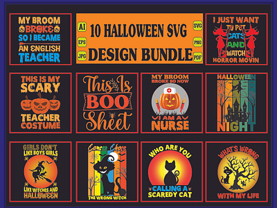 Halloween t shirt design bundle