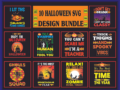 Halloween t shirt design bundle