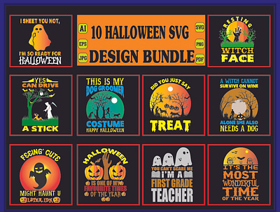 Halloween t shirt design bundle t shirt