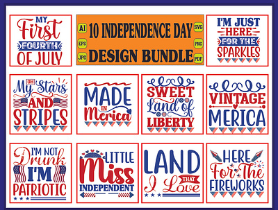 independence day svg design bundle isolated