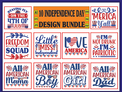 independence day svg design bundle isolated