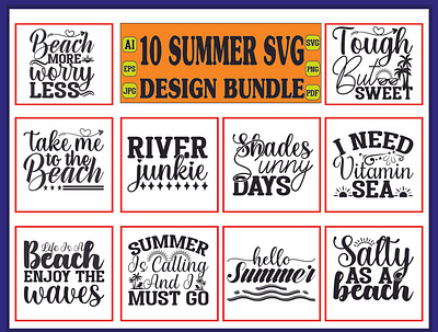 summer svg design bundle hand drawn