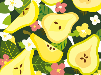 Summer pattern with pears