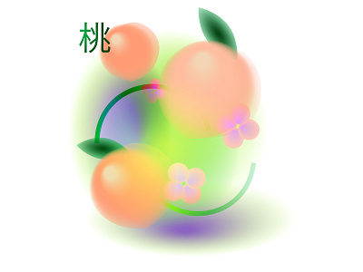 Soft peach adobe illustrator botanical flat fruit illustration illustration illustrator japanese peach summer summertime