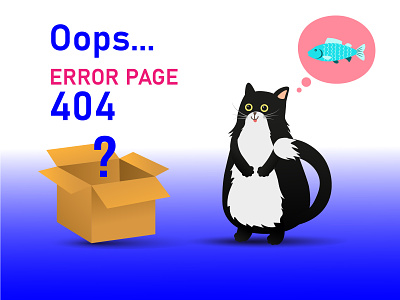 404 Error Page custom 404 page adobe illustrator cat custom design error page flat illustration illustrator