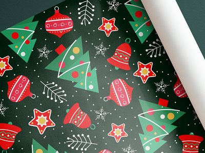 Holiday wrapping paper pattern adobe illustrator christmas decorative flat gifts graphic design holiday illustration pattern wrapping