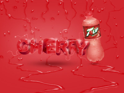 7up 1-31-12 7up bottle cherry illustration pop soda suds technique