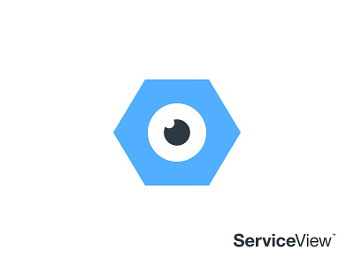ServiceView™ app branding clean design eye flat icon identity logo logo branding mark
