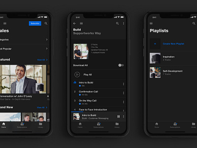 Hub Audio - Dark Mode app audio clean dark dark app design iphone x mobile modern music music app ui ux