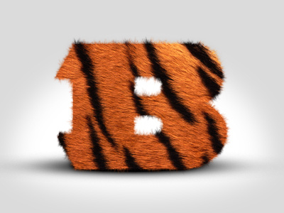 Bengals B 3d aggressive animal b energy fierce font football fun fur logo photoshop tiger zoo
