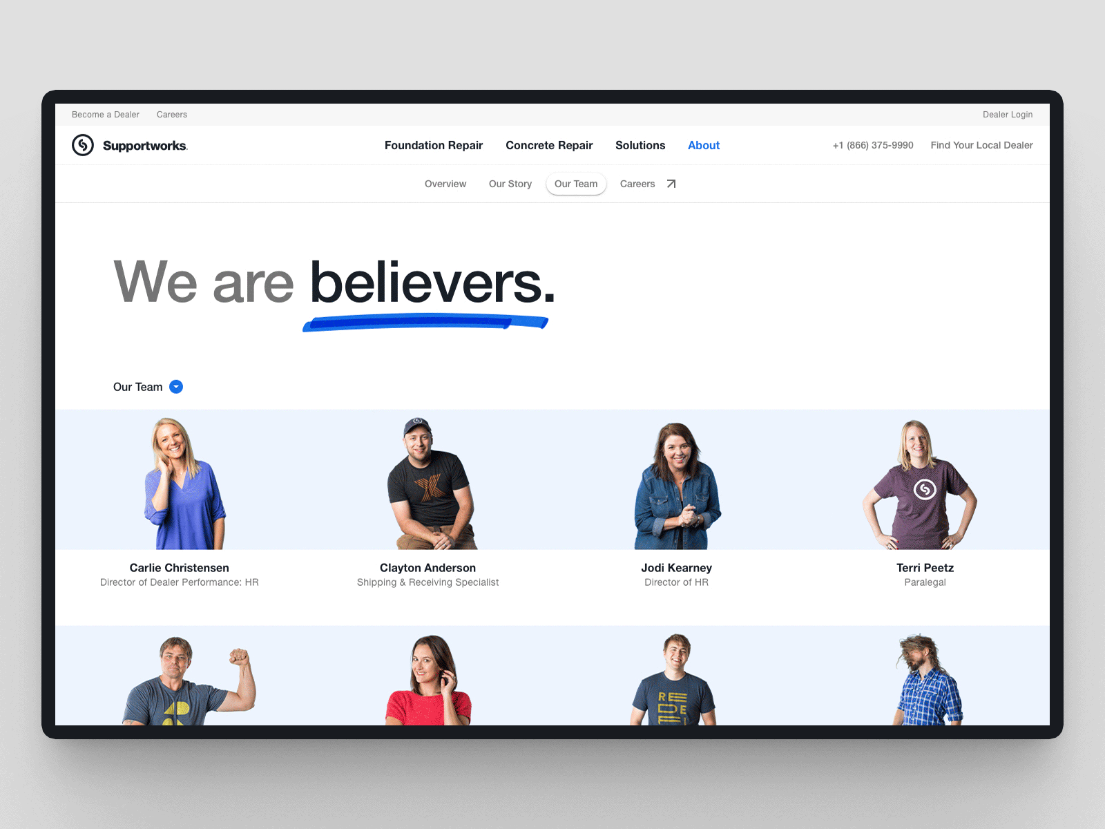 Supportworks - One Team about us modern team teams ui ux web web design website website design